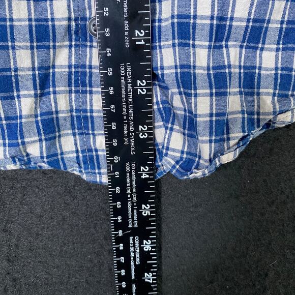 C.C Filson Mens Shirt Blue White Plaid Long Sleeve Button Down 100% Cotton XS - Picture 9 of 13